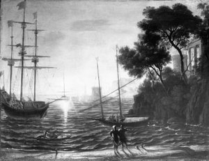 Port classique au coucher du soleil - Claude Lorrain
